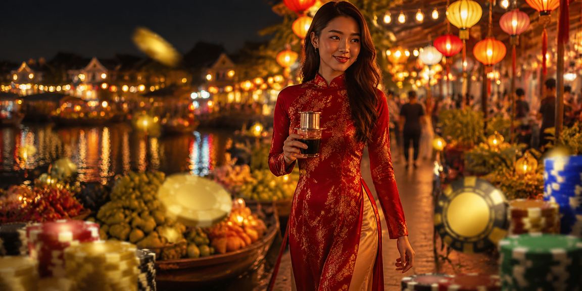 Quán cà phê Hội An gợi bối cảnh người dùng kiểm tra thưởng và giao dịch VND